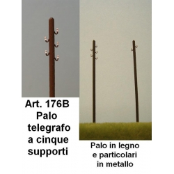 Palo telegrafo HO cinque isolatori